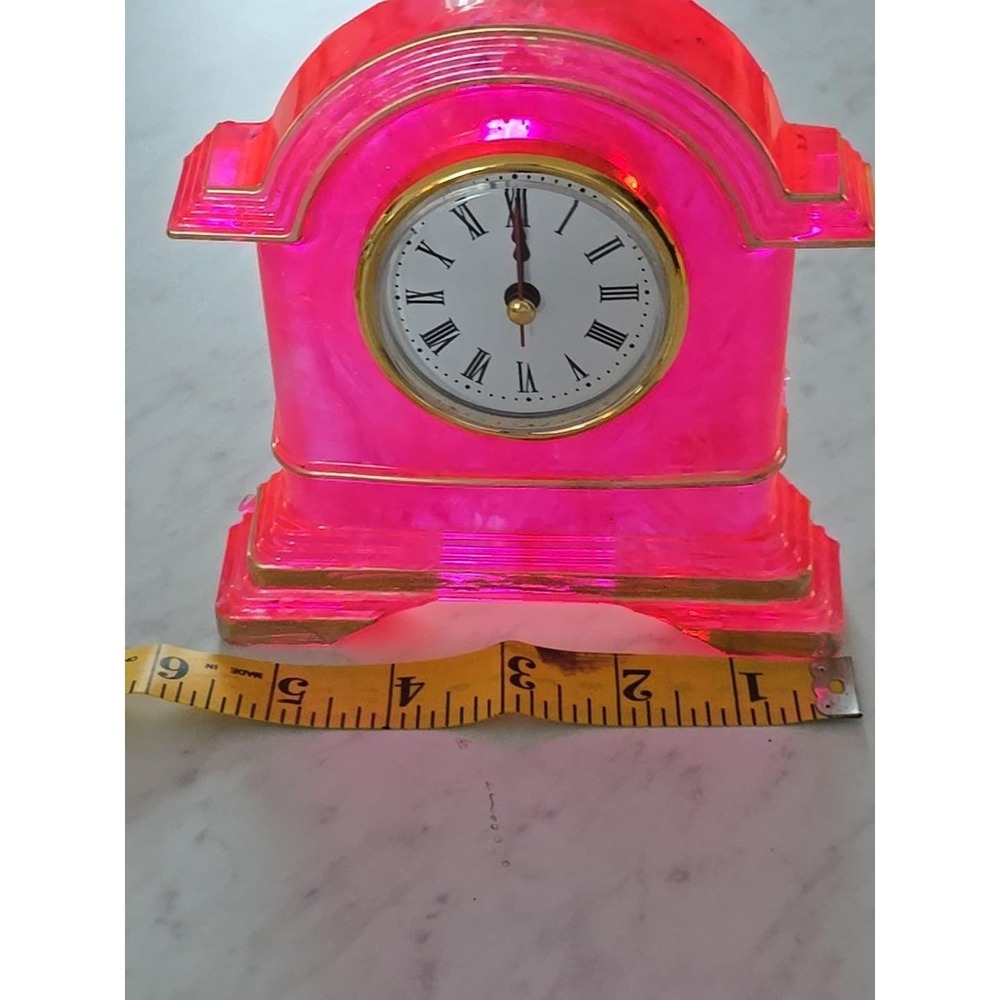 Handmade Resin Desk Clock Decoration Gift Pink Gold 732 - Picture 6 of 8